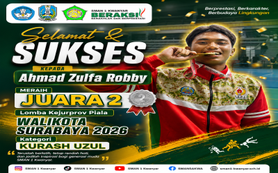 Ahmad Zulfa Robby Raih Juara 2 Lomba Kejurprov Piala Walikota Surabaya 2026 Kategori Kurash Uzul