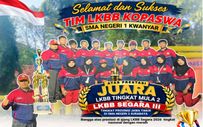 SELAMAT DAN SUKSES! TIM LKBB KOPASWA SMAN 1 KWANYAR RAIH JUARA TINGKAT MULA 2 PADA LKBB SEGARA III TINGKAT PROVINSI JAWA TIMUR